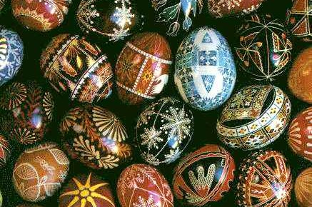 a picture of decorated eggs